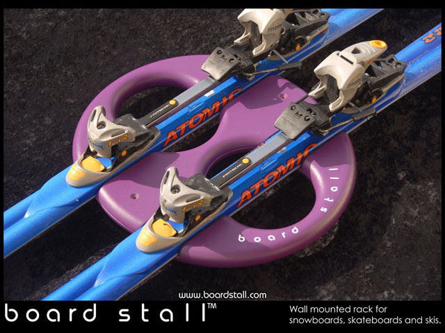 Snowboard, Skateboard and Ski wall mounted Rack, Board Stall