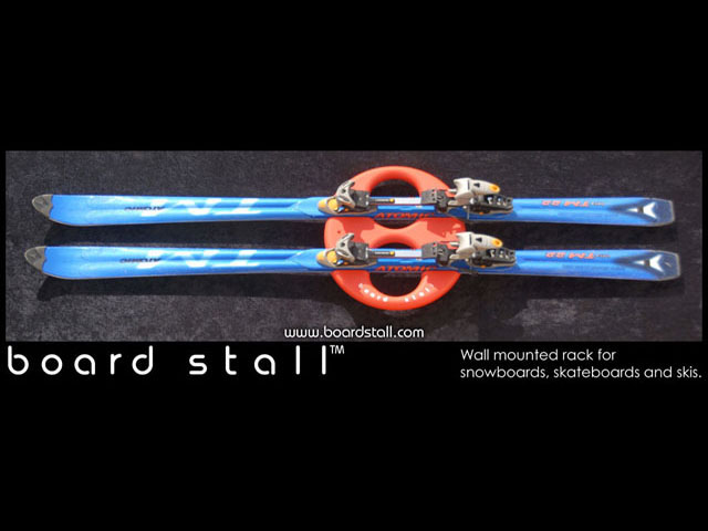 Snowboard, Skateboard and Ski wall mounted Rack, Board Stall