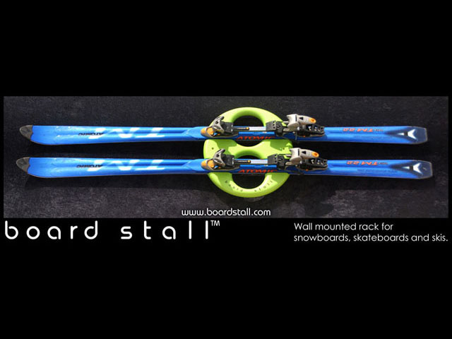 Snowboard, Skateboard and Ski wall mounted Rack, Board Stall