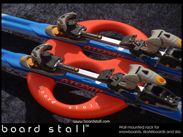 Snowboard, Skateboard and Ski wall mounted Rack, Board Stall