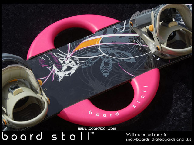 Snowboard, Skateboard and Ski wall mounted Rack, Board Stall