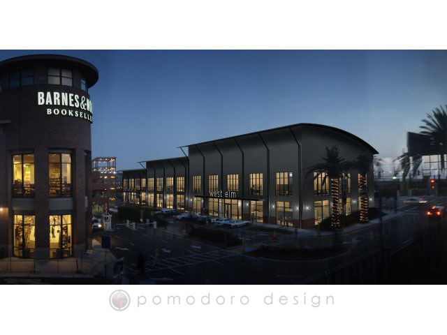 rendering commercial exterior Bay Side West Elm